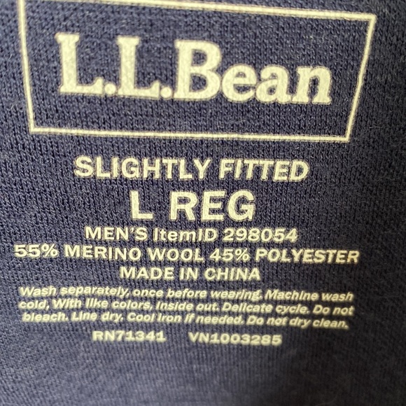 A pair of TWO LL Bean Adult Men’s L Long Sleeve Quarter Zip Pullover 1/4 - Picture 3 of 8